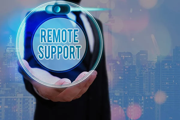 Text sign showing Remote Support. Conceptual photo type of secure service, which permits representatives to help. — Stock Photo, Image