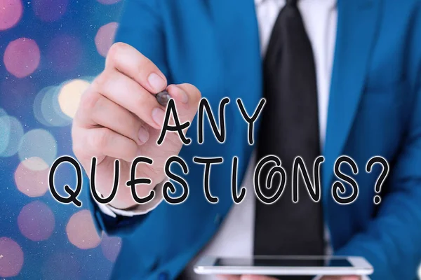 Ordskrivning text Alla frågor Fråga. Affärsidé för dig att skriva för att fråga en individ om något. — Stockfoto