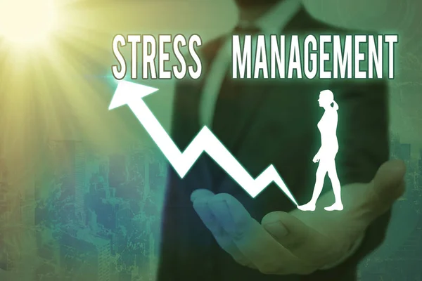 Handschrift tekst Stress Management. Concept betekent methode om stress en de effecten ervan te beperken door manieren te leren. — Stockfoto