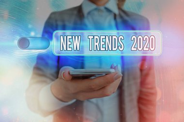 Metin işareti Yeni Eğilimler 2020 'yi gösteriyor. Bir şeylerin gelişmekte olduğu kavramsal fotoğraf genel yönü.