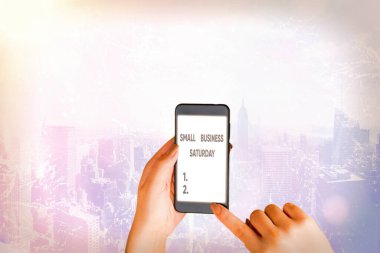 Kelime yazma metin Small Business Cumartesi. Amerikan alışveriş tatili için Iş konsepti Cumartesi günü düzenlenen.