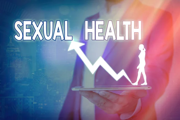 Kézírás szöveg Szexuális egészség. A szexuális kapcsolatok pozitív és tiszteletteljes megközelítése. — Stock Fotó