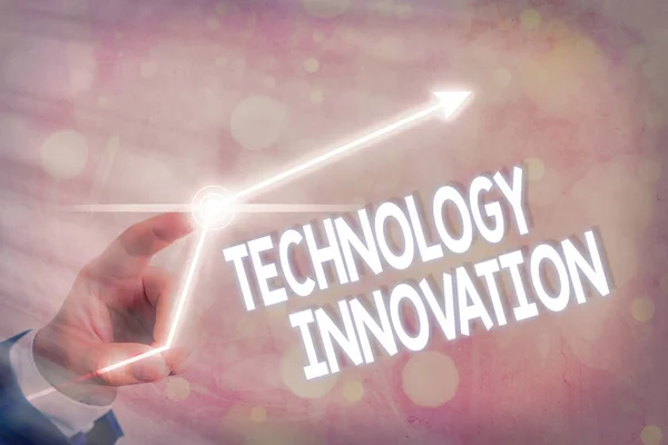 Textzeichen mit technologischer Innovation. Konzeptionelle Foto signifikante technologische Veränderungen der Produkte. — Stockfoto