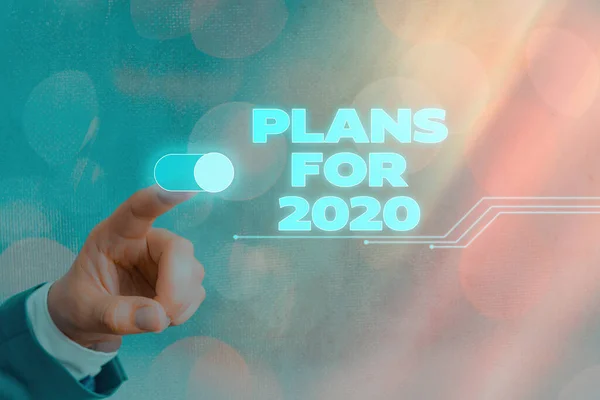 2020 için Planlar 'ı gösteren kavramsal el yazısı. İş fotoğrafı metni birinin ne yapacağına dair bir niyet veya karar metni.. — Stok fotoğraf