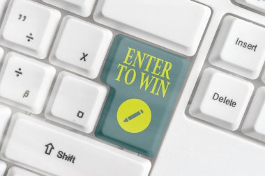 Enter To Win 'i gösteren metin işareti. Kavramsal fotoğraf ödül ya da kazanma şansı karşılığında bir şey takas ediyor..