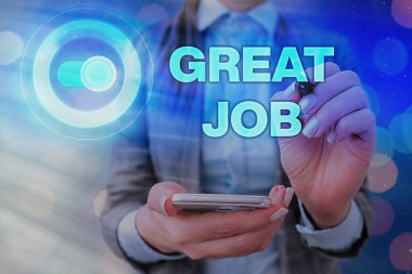 El yazısı metin yazma Great Job. Kavram anlamı çok iyi yapmış bir şey için birini öven kullanılır.