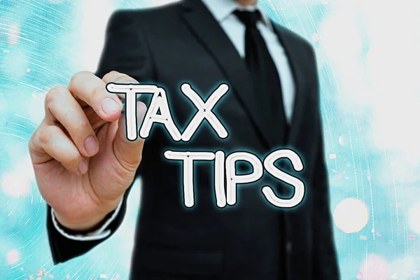 Word writing text Tax Tips. Business concept for compulsory contribution to state revenue levied by government. — Stock Photo, Image