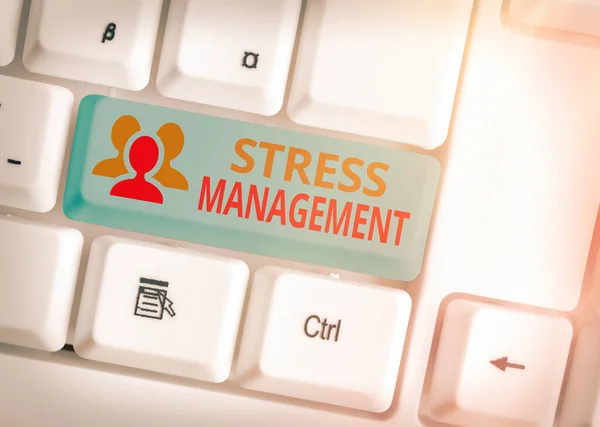 Handschrift tekst Stress Management. Concept betekent methode om stress en de effecten ervan te beperken door manieren te leren. — Stockfoto