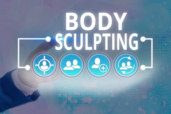 Texte d'écriture de mots Body Sculpting. Concept d'entreprise pour l'activité de l 'augmentation du corps s est visible tonus musculaire . — Photo