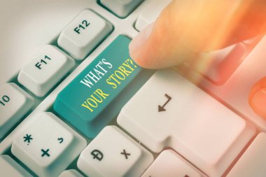 Kavramsal el yazısı, Hikaye Sorunu 'nu gösteriyor. Bireylere geçmişteki olayları sormanın iş fotoğrafı tarzı.