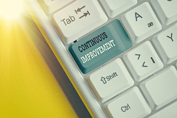 Word writing text Continuous Improvement. Business concept for ongoing effort to improve products or processes.