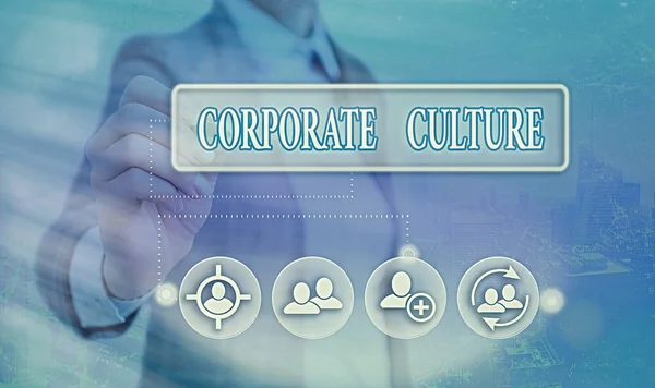 Fogalmi kézírás, amely bemutatja a vállalati kultúrát. Üzleti fotó bemutatja átható értékek és attitűdök jellemzik a cég. — Stock Fotó