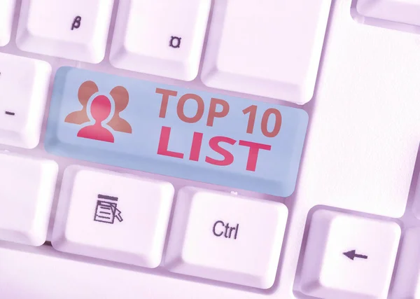 Handschrifttekst Top 10 Lijst. Concept: de tien belangrijkste of succesvolste items in een bepaalde lijst. — Stockfoto