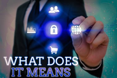 Soru Ne Anlama Geldiğini gösteren not yazma. İş fotoğraf vitrin bir şey dedi ve anlamıyorum anlam soran.