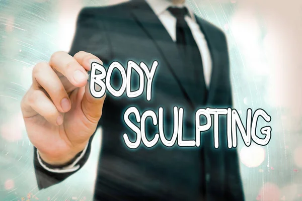 Word writing text Body Sculpting. Business concept for activity of increasing the body s is visible muscle tone.