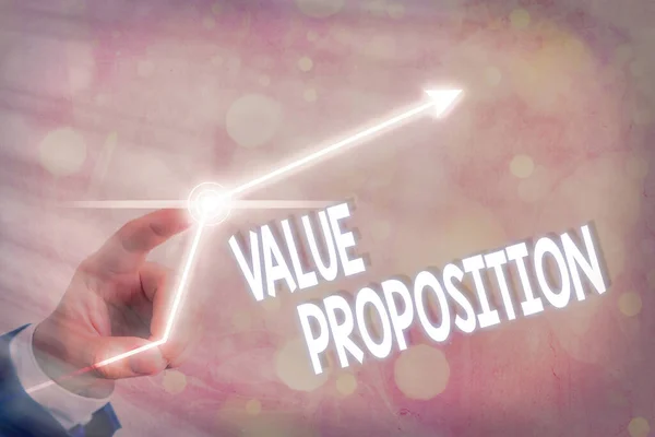 Text sign showing Value Proposition. Conceptual photo feature intended to make a company or product attractive. — Stock Photo, Image