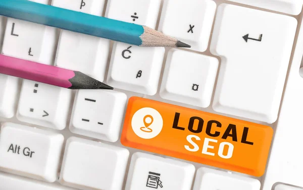 Word writing text Local Seo. Business concept for helps businesses promote products and services to local customers. — 스톡 사진