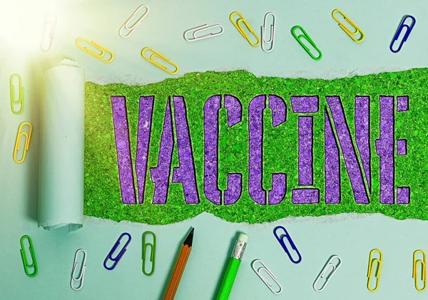 Konceptuell handstil som visar Vaccin. Förberedelse av företagsfoto av avlivade mikroorganismer eller levande försvagade organismer. — Stockfoto