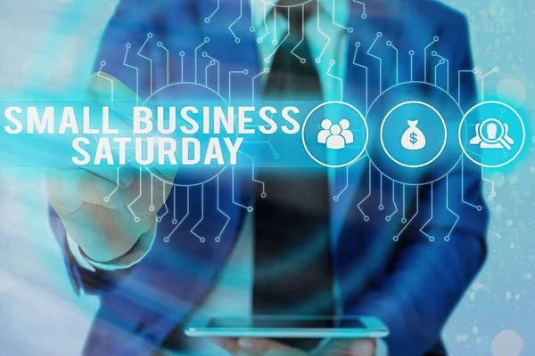 Письменный текст Small Business Saturday. Бизнес-концепция для американского праздника шопинга пройдет в субботу . — стоковое фото