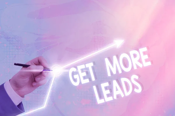 Textschild mit der Aufschrift Get More Leads. Konzeptfoto, um mehr Kunden zu haben und Ihre Zielverkäufe zu verbessern. — Stockfoto