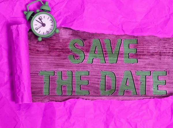 Conceptual hand writing showing Save The Date. Business photo showcasing Organizing events well make day special event organizers. — Stock Photo, Image