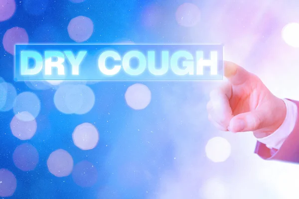 Writing note showing Dry Cough. Business photo showcasing cough that are not accompanied by phlegm production or mucus. — Stock Photo, Image