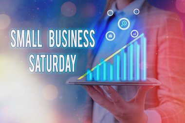 Kelime yazma metin Small Business Cumartesi. Amerikan alışveriş tatili için Iş konsepti Cumartesi günü düzenlenen.