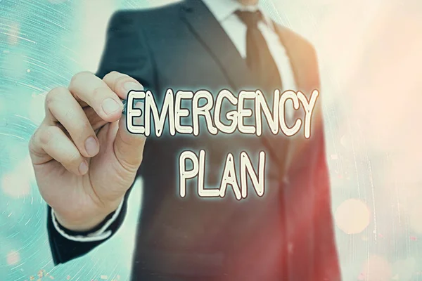 Word writing text Emergency Plan. Business concept for procedures for handling sudden or unexpected situations. — Stock Photo, Image