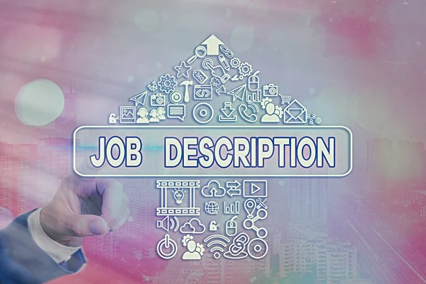 Kézírás szövegírás Job Description. A fogalom azt jelenti, hogy az alkalmazottak hivatalos beszámolója felelősség.. — Stock Fotó