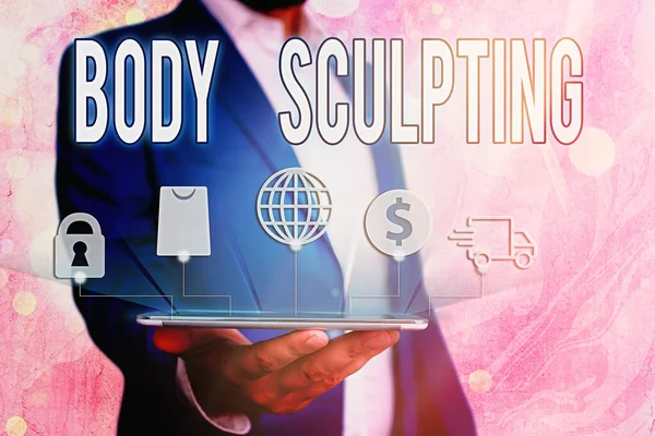 Texte manuscrit Body Sculpting. Concept signifiant activité de l'augmentation du corps s est visible tonus musculaire . — Photo