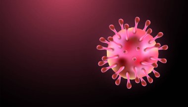 Coronavirus 2019-nCov romanı, boş fotokopi alanı, 3 boyutlu gerçekçi Asya gribi salgını ve grip salgını vuhan virüsü. Mikroskop. Afiş için mükemmel bir geçmiş. Vektör illüstrasyonu