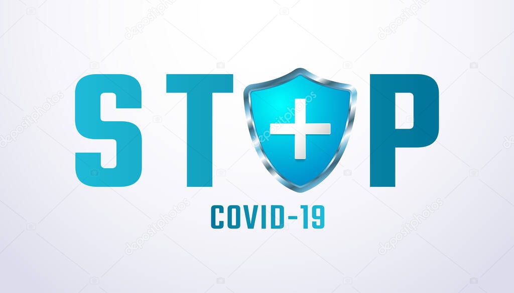 Immune System Shield Concept. Corona Virus 2020 virus disease. Covid-19 outbreak and coronaviruses influenza . Coronavirus 2019-nCoV. Pandemic medical health risk 3d realistic vector illustration.