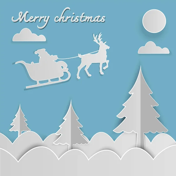 Mutlu Noeller ve mutlu yeni yıl. Kağıt Sanat çizimi