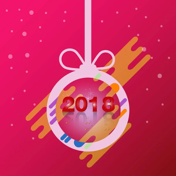 Mutlu yeni yıl 2018 topu tasarlamak vektör