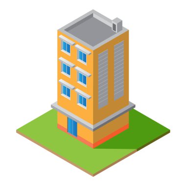 izometrik ev vektör çizimi