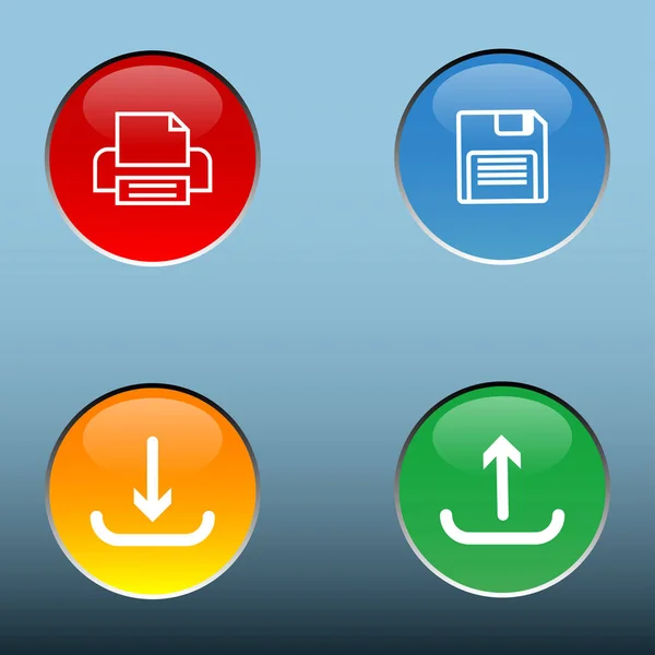 ile dört multi renk bottons vektör yazdırma upload ve download Kaydet