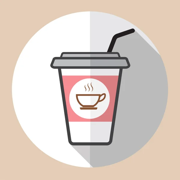 Kahve Kupası Logo vektör simgesi tasarım ve kahve çekirdekleri.