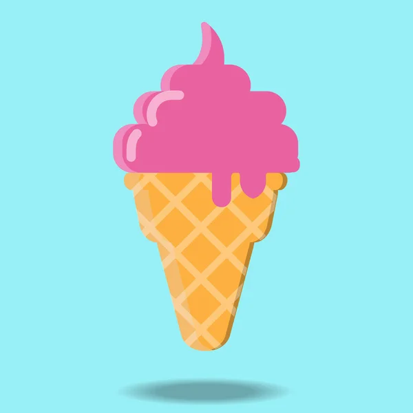 Ice Cream Cone Vector Isolated Background — Stock Vector