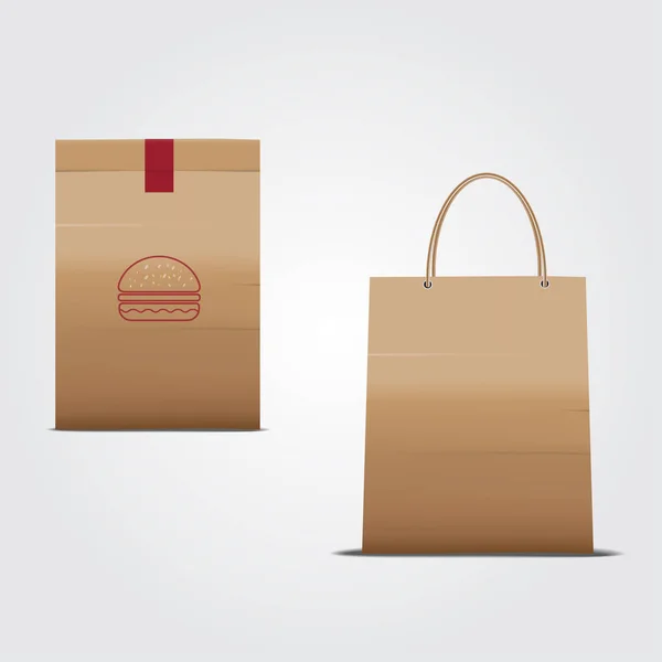 Kahverengi kağıt torba gıda paketi veya giysi.