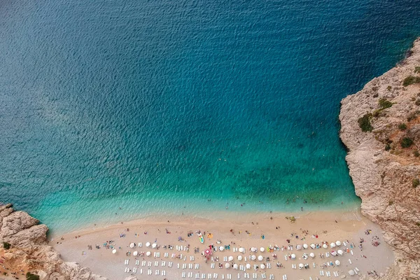 Letecký pohled na Středozemní moře a pláž Kaputas v Ka — Stock fotografie