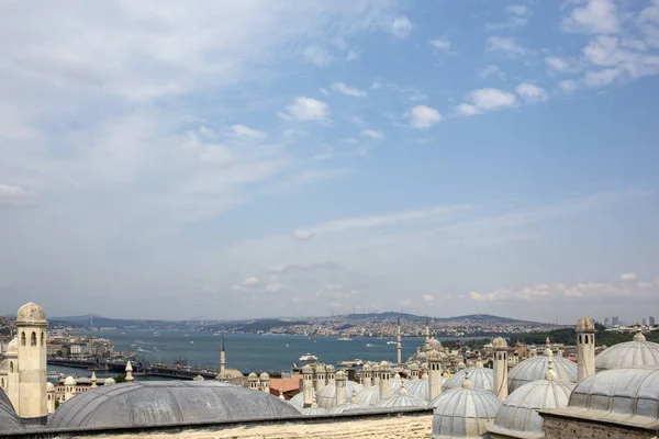 Complexe de la mosquée de Suleymaniye et Bosphore à Istanbul — Photo
