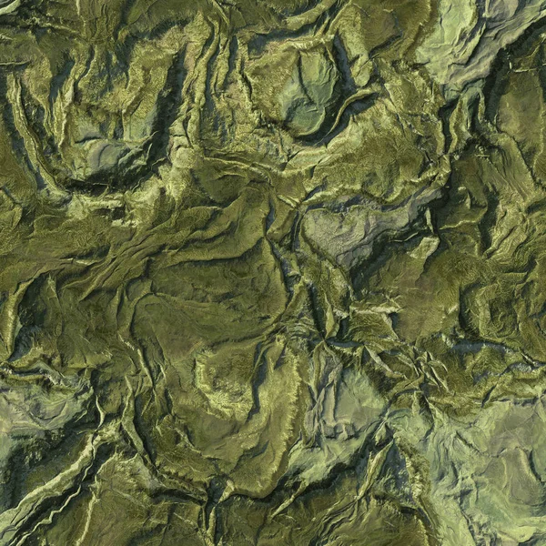 Yeşil Doğa dağlar sorunsuz doku arka plan hava uçaktan havadan görünümü. 3D çizim — Stok fotoğraf