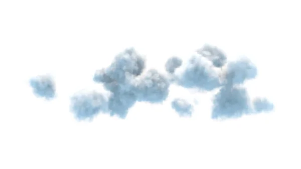 Group of fluffy clouds isolated on white background 3d illustration — Stock Photo, Image