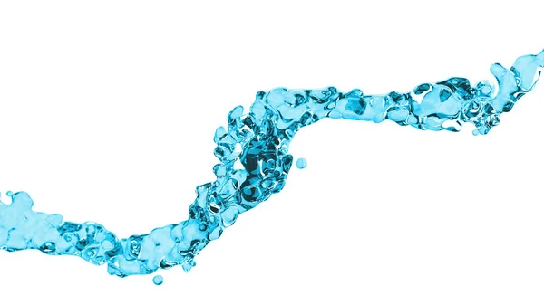 Blue water splash isolated on white background 3d illustration — Stock Photo, Image