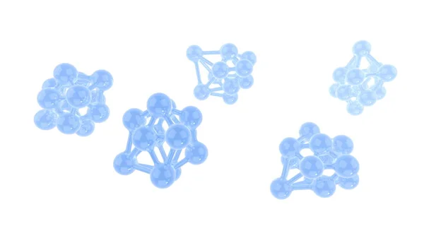 Abstract blue molecule colorful illustration isolated on white background. Ilustração 3d médica ou científica — Fotografia de Stock