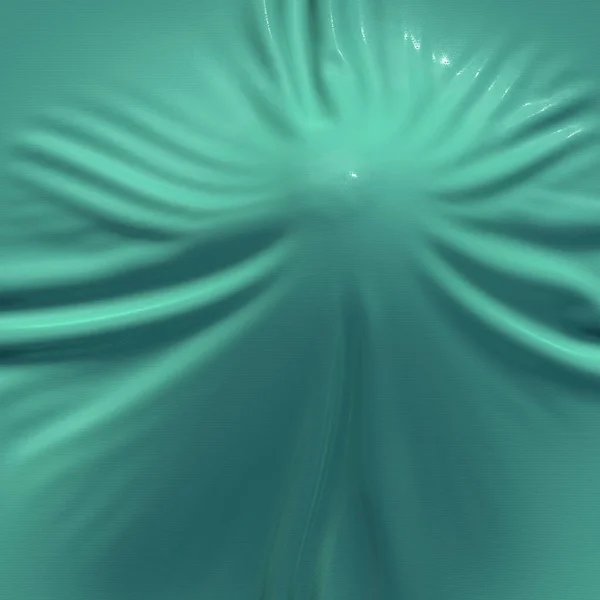 Абстрактна і блискуча розкішна шовкова тканина у формі рідкої хвилі зі складками. Сатин або оксамитовий матеріал фону в популярному кольорі Aqua Menthe. 3d ілюстрація — стокове фото