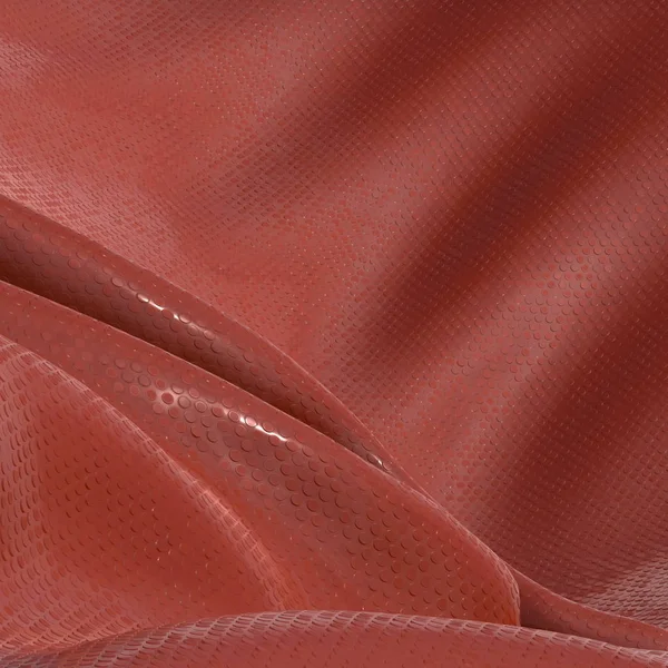 Abstrak dan mengkilap kain sutra mewah merah dalam bentuk gelombang cair dengan lipatan. Latar belakang material satin atau beludru dalam warna Lush Lava yang populer. Ilustrasi 3d — Stok Foto