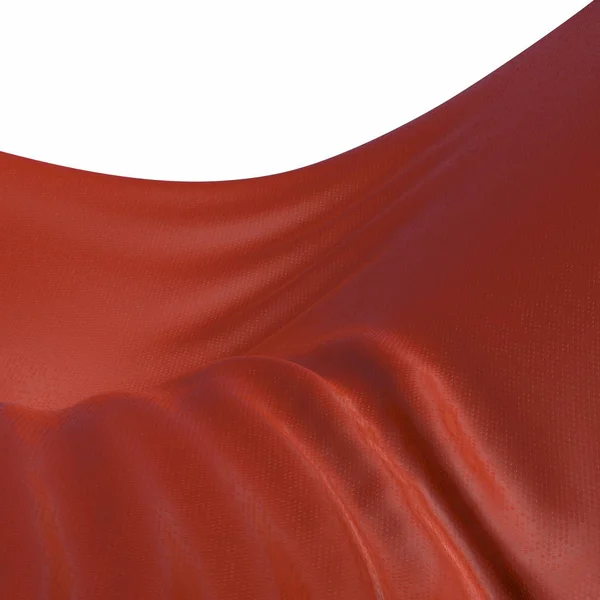 Abstrak dan mengkilap kain sutra mewah merah dalam bentuk gelombang cair dengan lipatan. Latar belakang material satin atau beludru dalam warna Lush Lava yang populer. Ilustrasi 3d — Stok Foto