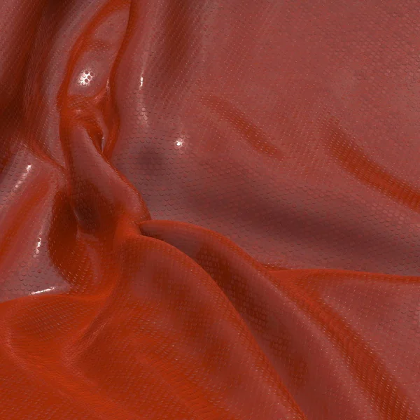 Paño de seda de lujo rojo abstracto y brillante en forma de onda líquida con pliegues. Fondo de material satinado o terciopelo en color Lava exuberante popular. ilustración 3d — Foto de Stock