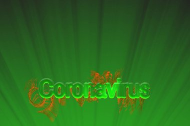 Farklı yönlerde büyüyen korkunç dokunaçları olan Coronavirus yazıtları. 3 boyutlu illüstrasyon. Virüs enfeksiyonu kavramı. Metnin için kopyalanmış boşluk ile